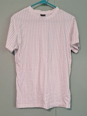 Mister Tee F*** You White And Black Striped Letter Shirt Size Small